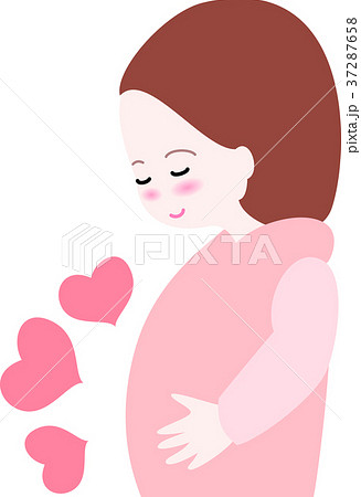 妊婦さん　ハート 37287658