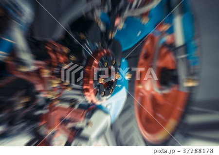 Zoom motorcycle engine in Car show eventの写真素材 [37288178] - PIXTA