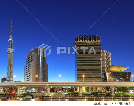 都市風景 浅草隅田川の風景 東京スカイツリー 都市風景 浅草隅田川の風景 東京スカイツリー 37290661