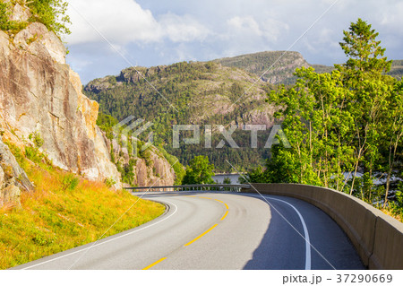 beautiful view on sunny day to highway Stavanger 37290669