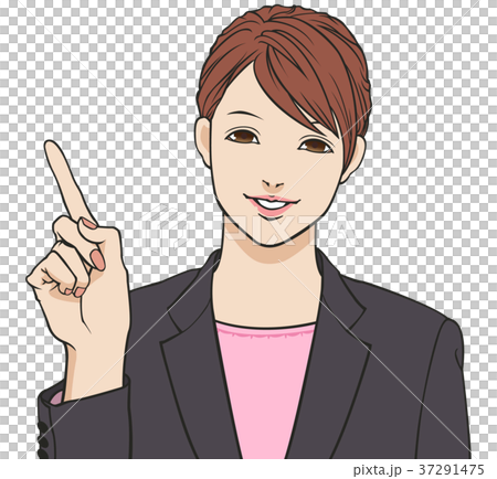 OL　指差し　左方向　カジュアル 37291475