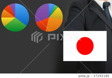 ビジネスイメージ グラフ 日本 日の丸 ビジネスイメージ グラフ 日本 日の丸 37293180