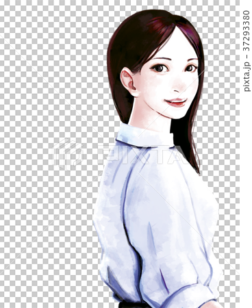 振り返る女性 37293380