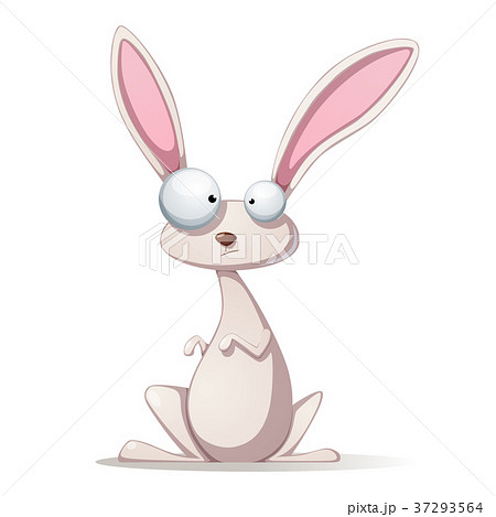 Funny Cartoon Rabbit Illustration のイラスト素材