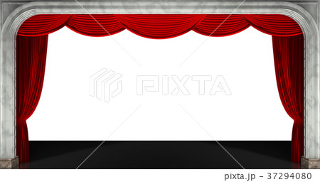 Red curtains isolated. 3D render Red curtains isolated. 3D render 37294080