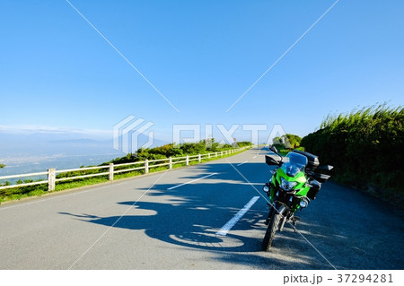 バイクツーリング 伊豆スカイライン ８月 の写真素材