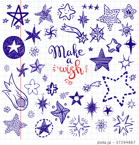Funny doodle stars and comets icons collection Funny doodle stars and comets icons collection 37294867