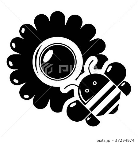 Bee flower icon , simple style Bee flower icon , simple style 37294974