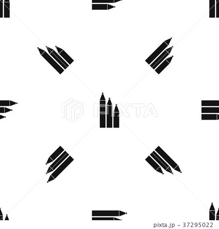 Three pencils pattern seamless black 37295022