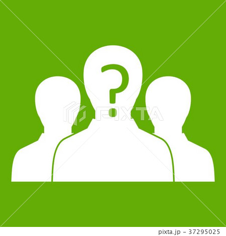 Group of people with unknown personality icon green 37295025