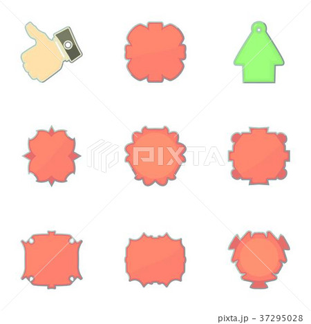 Market labels icons set, cartoon style 37295028