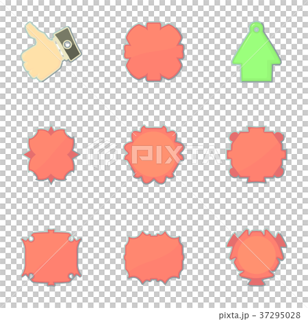 Market labels icons set, cartoon style 37295028
