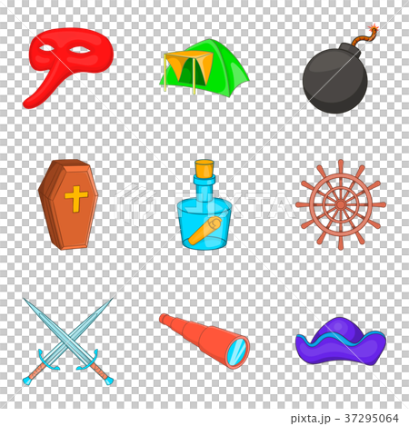 Archaeology icons set, cartoon style 37295064