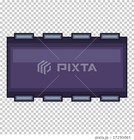 Dark blue chip icon, cartoon style 37295065