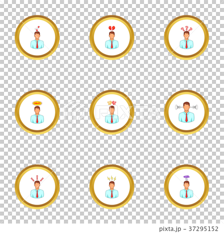 Businessman with stress emotions icons set Businessman with stress emotions icons set 37295152