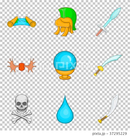 Weapon icons set, cartoon style 37295229