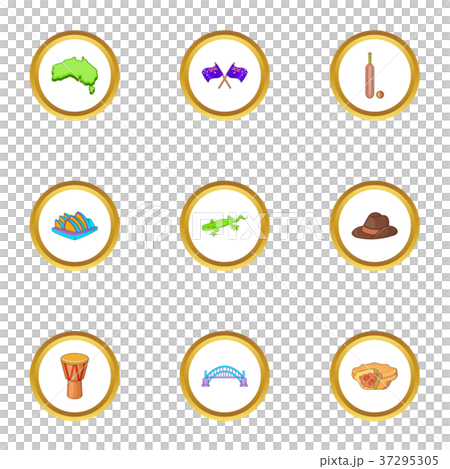 Australia icons set, cartoon style 37295305