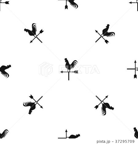 Weather vane with cock pattern seamless black 37295709