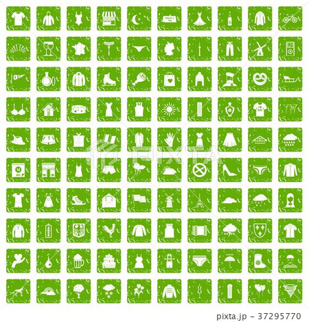 100 clothing icons set grunge green 100 clothing icons set grunge green 37295770