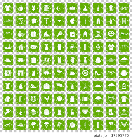 100 clothing icons set grunge green 100 clothing icons set grunge green 37295770