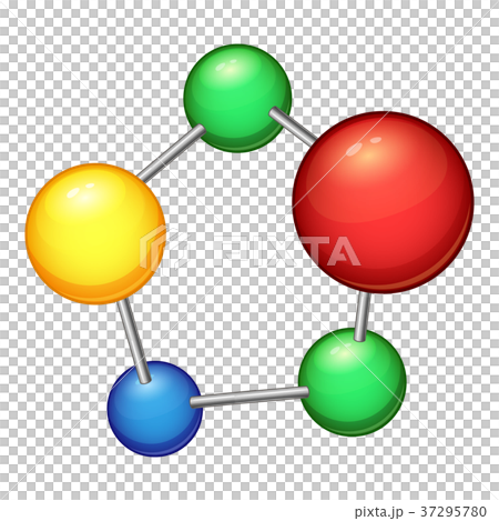 Colored molecule icon, cartoon style Colored molecule icon, cartoon style 37295780
