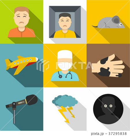 Various phobias icon set, flat style Various phobias icon set, flat style 37295838