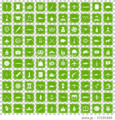 100 combat vehicles icons set grunge green 37295889