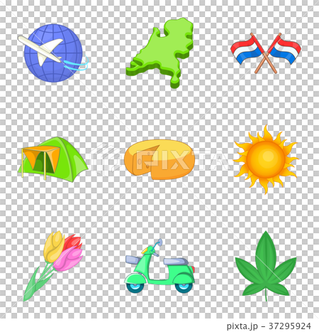 Migration icons set, cartoon style 37295924