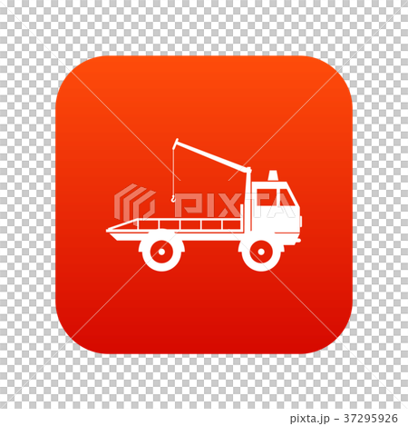 Car towing truck icon digital red 37295926