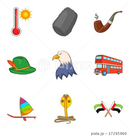 Around the world icons set, cartoon style Around the world icons set, cartoon style 37295960