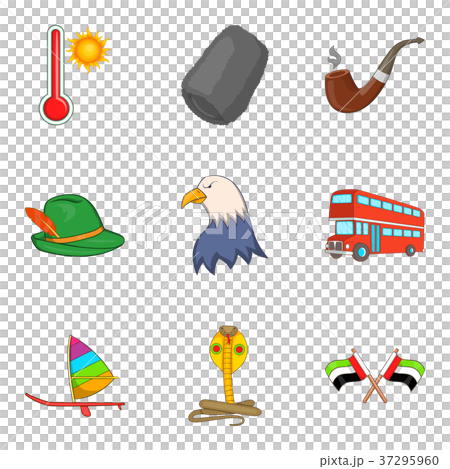 Around the world icons set, cartoon style Around the world icons set, cartoon style 37295960