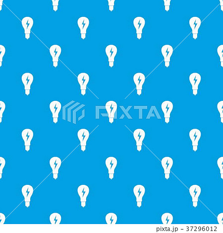 Light bulb with lightning inside pattern seamless blue 37296012