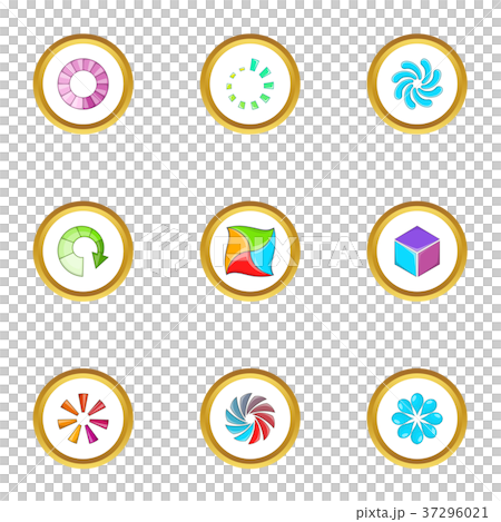 Upload cursor icons set, cartoon style 37296021