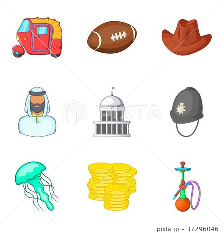 Modern england icons set, cartoon style 37296046