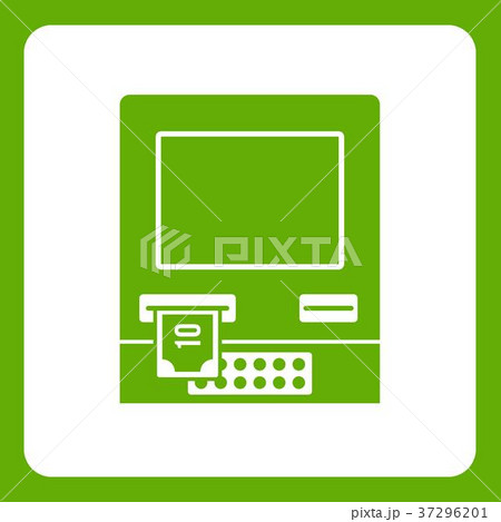 ATM bank cash machine icon green 37296201