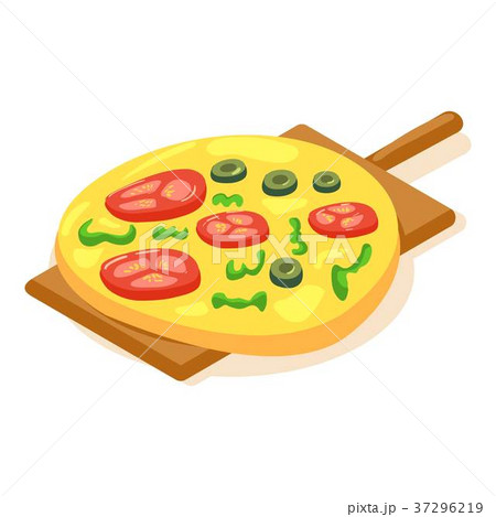 Cheese Pizza Icon Isometric 3d Styleのイラスト素材