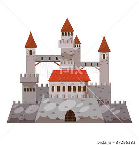 Ancient Castle Icon Cartoon Styleのイラスト素材