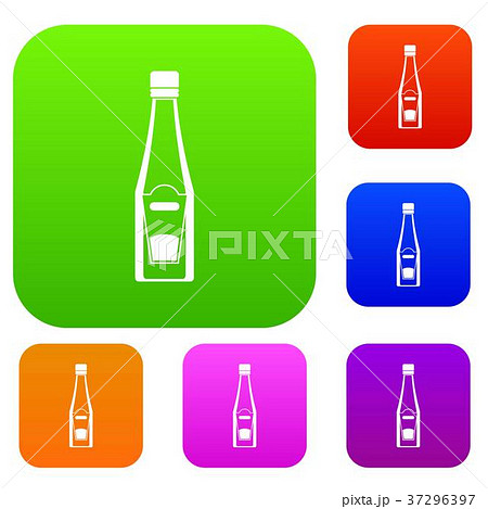 Bottle of ketchup set color collection 37296397