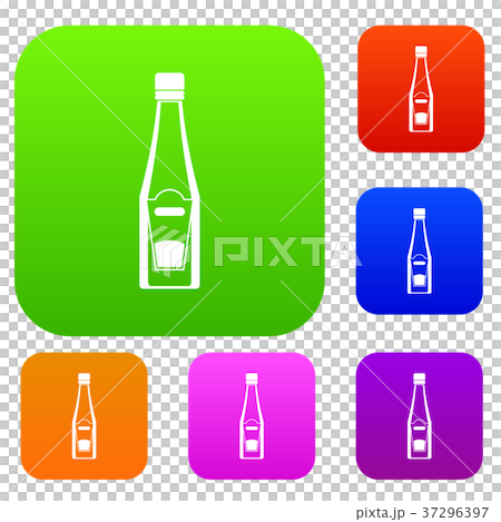 Bottle of ketchup set color collection 37296397