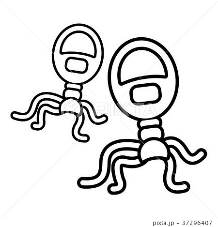 Protozoan virus icon , outline style 37296407