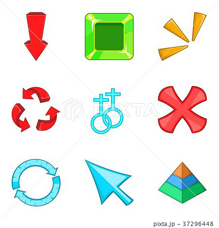 Arrowhead icons set, cartoon style 37296448