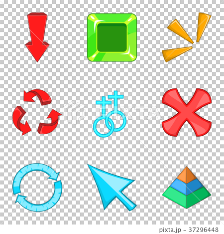 Arrowhead icons set, cartoon style 37296448