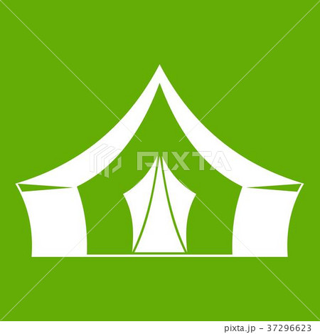 Tent, camping symbol icon green 37296623