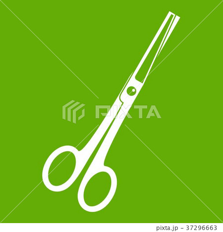 Steel scissors icon green Steel scissors icon green 37296663