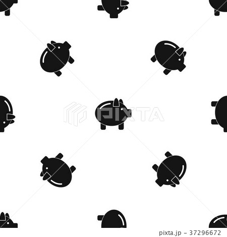 Piggy bank pattern seamless black 37296672