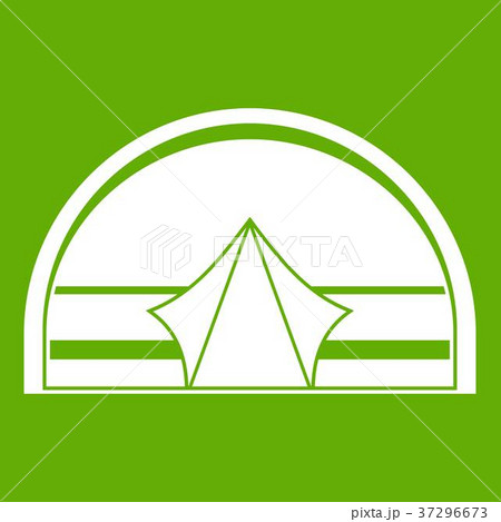 Semicircular tent icon green 37296673