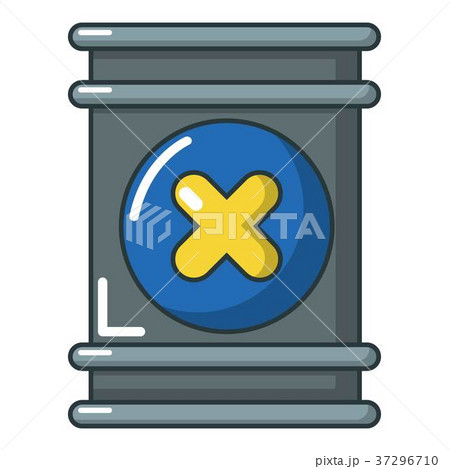 Toxic waste barrel container icon, cartoon style Toxic waste barrel container icon, cartoon style 37296710