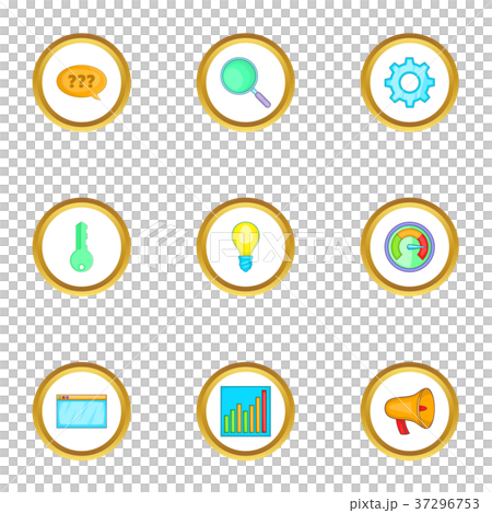 Boost app icons set, cartoon style 37296753