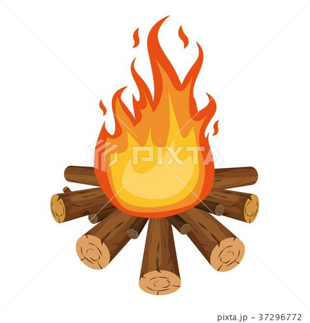 Bonfire icon, cartoon style 37296772
