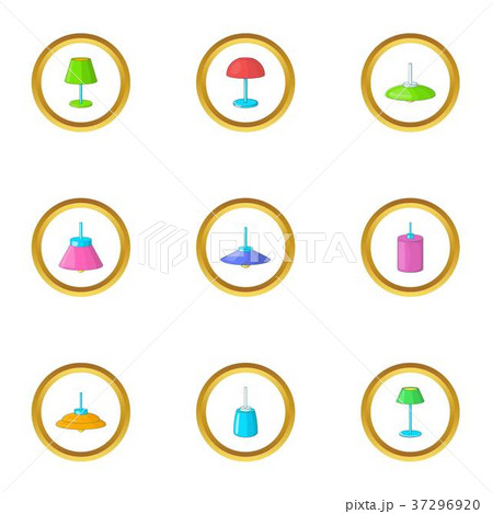 Lamps icons set, cartoon style 37296920